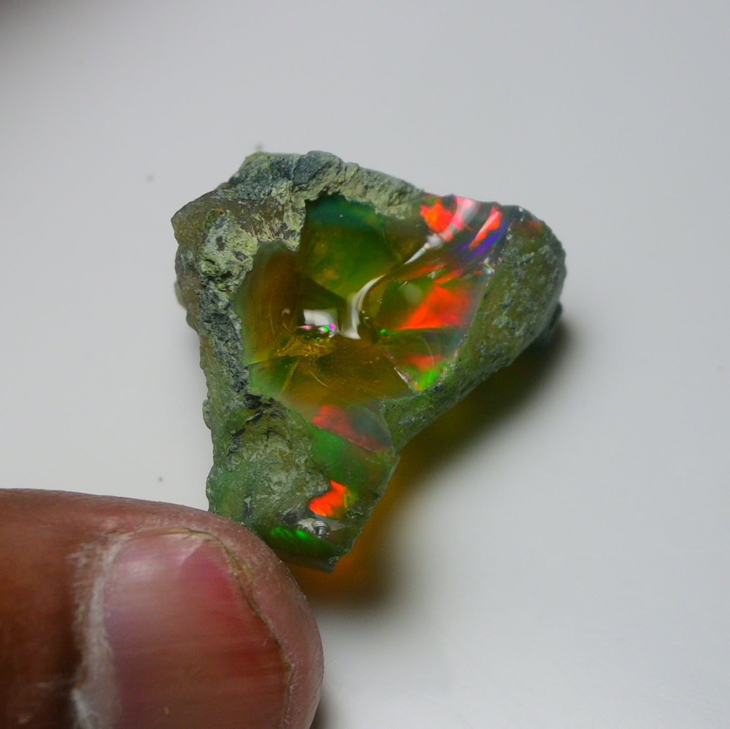 Black Opal 38.15 Carats | Natural Black Ethiopian Opal Rough - Ready for Cutting & Jewelry