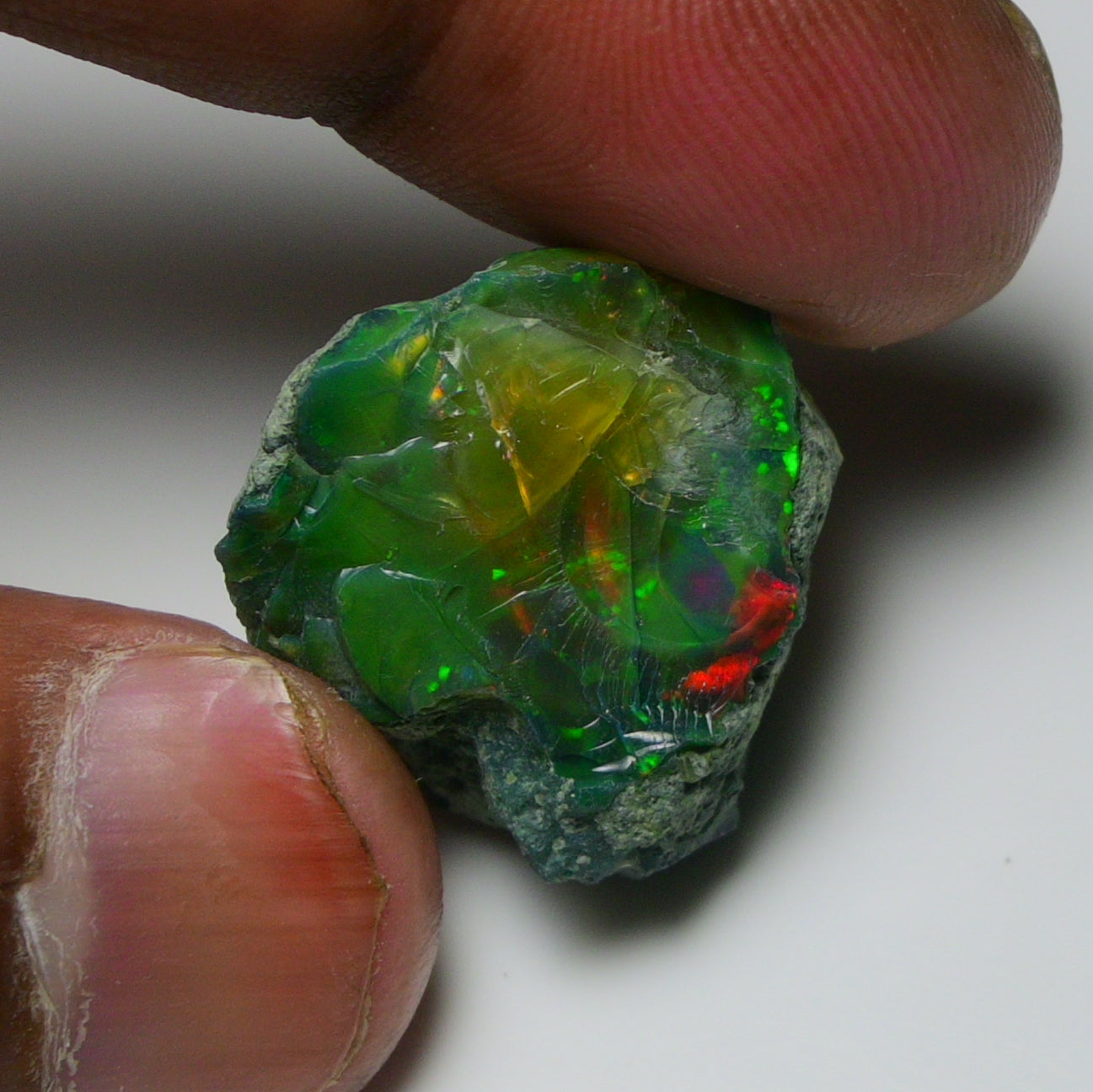Black Opal 28.45 Carats | Natural Black Ethiopian Opal Rough - Ready for Cutting & Jewelry