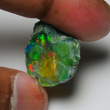 Black Opal 28.45 Carats | Natural Black Ethiopian Opal Rough - Ready for Cutting & Jewelry