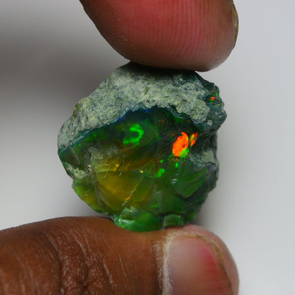 Black Opal 28.45 Carats | Natural Black Ethiopian Opal Rough - Ready for Cutting & Jewelry