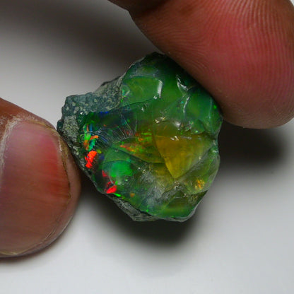 Black Opal 28.45 Carats | Natural Black Ethiopian Opal Rough - Ready for Cutting & Jewelry