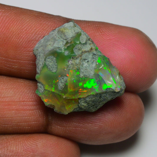 Black Opal 25.00 Carats | Natural Black Ethiopian Opal Rough - Ready for Cutting & Jewelry