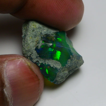 Black Opal 25.00 Carats | Natural Black Ethiopian Opal Rough - Ready for Cutting & Jewelry
