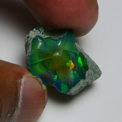 Black Opal 25.00 Carats | Natural Black Ethiopian Opal Rough - Ready for Cutting & Jewelry