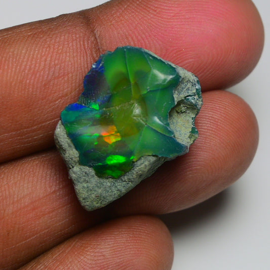 Black Opal 25.00 Carats | Natural Black Ethiopian Opal Rough - Ready for Cutting & Jewelry
