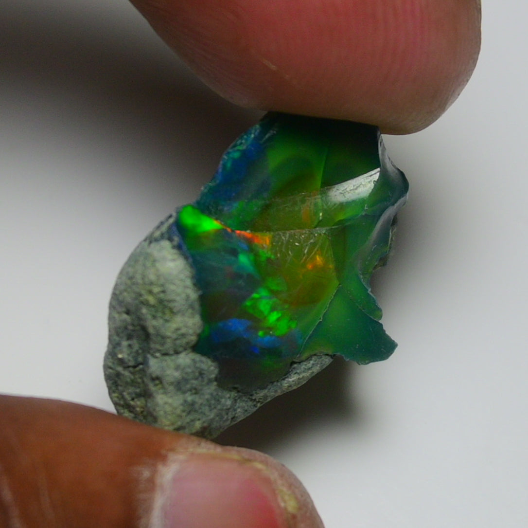 Black Opal 25.00 Carats | Natural Black Ethiopian Opal Rough - Ready for Cutting & Jewelry