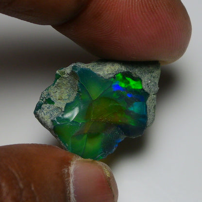 Black Opal 25.00 Carats | Natural Black Ethiopian Opal Rough - Ready for Cutting & Jewelry