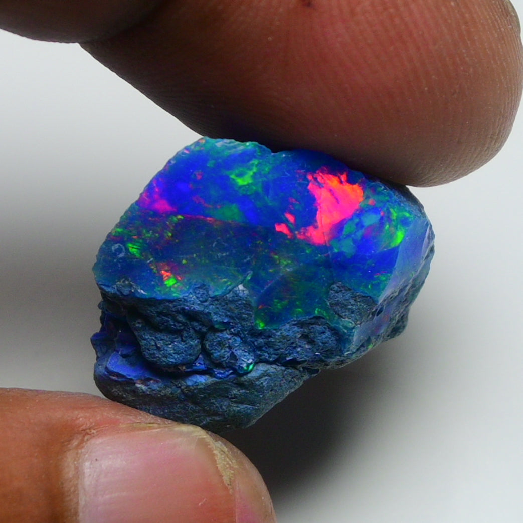 Rare Blue Opal 21.60 Carats | Natural Blue Ethiopian Opal Rough - Ready for Cutting & Jewelry!