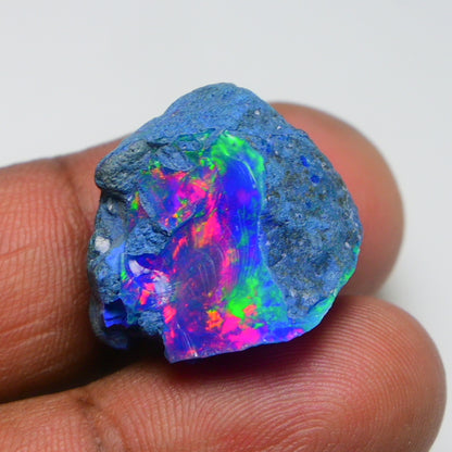 Rare Blue Opal 21.60 Carats | Natural Blue Ethiopian Opal Rough - Ready for Cutting & Jewelry!