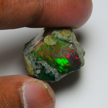 Black Opal 24.15 Carats | Natural Black Ethiopian Opal Rough - Ready for Cutting & Jewelry
