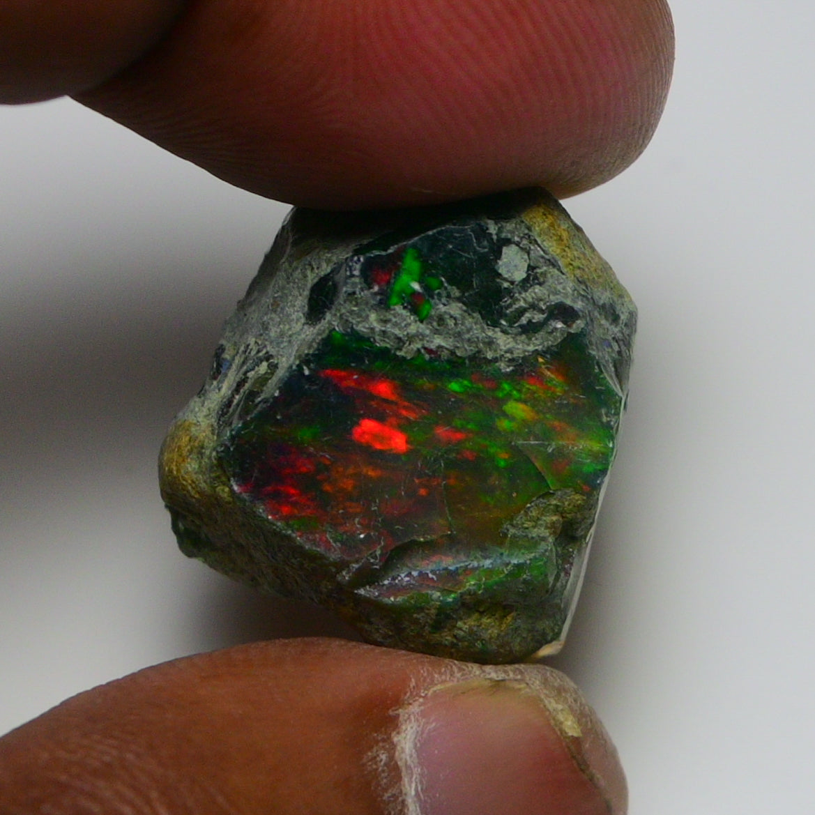 Black Opal 24.15 Carats | Natural Black Ethiopian Opal Rough - Ready for Cutting & Jewelry