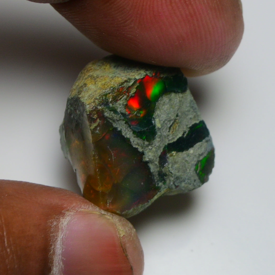 Black Opal 24.15 Carats | Natural Black Ethiopian Opal Rough - Ready for Cutting & Jewelry