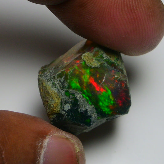 Black Opal 24.15 Carats | Natural Black Ethiopian Opal Rough - Ready for Cutting & Jewelry