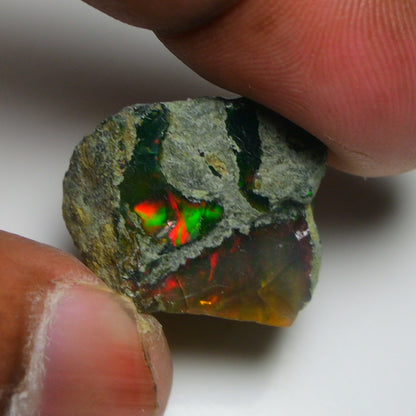 Black Opal 24.15 Carats | Natural Black Ethiopian Opal Rough - Ready for Cutting & Jewelry