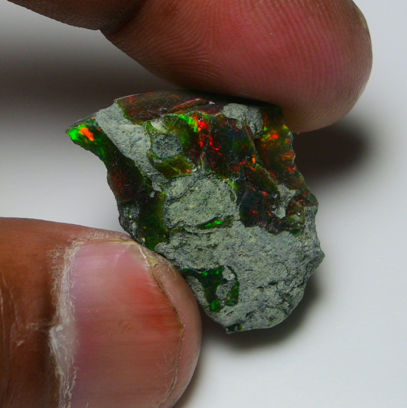 Black Opal 14.15 Carats | Natural Black Ethiopian Opal Rough - Ready for Cutting & Jewelry