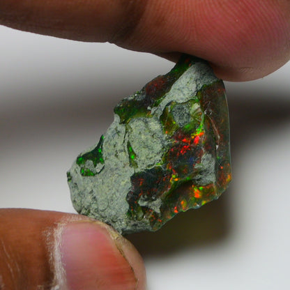 Black Opal 14.15 Carats | Natural Black Ethiopian Opal Rough - Ready for Cutting & Jewelry
