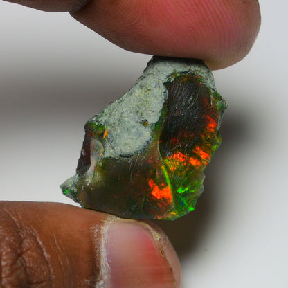 Black Opal 14.15 Carats | Natural Black Ethiopian Opal Rough - Ready for Cutting & Jewelry