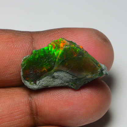 Black Opal 14.15 Carats | Natural Black Ethiopian Opal Rough - Ready for Cutting & Jewelry