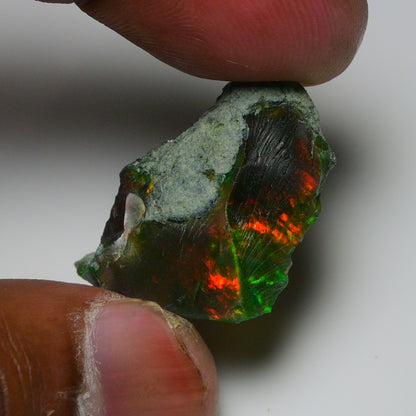 Black Opal 14.15 Carats | Natural Black Ethiopian Opal Rough - Ready for Cutting & Jewelry
