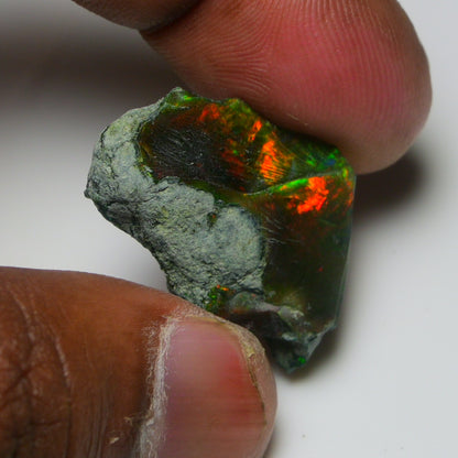 Black Opal 14.15 Carats | Natural Black Ethiopian Opal Rough - Ready for Cutting & Jewelry