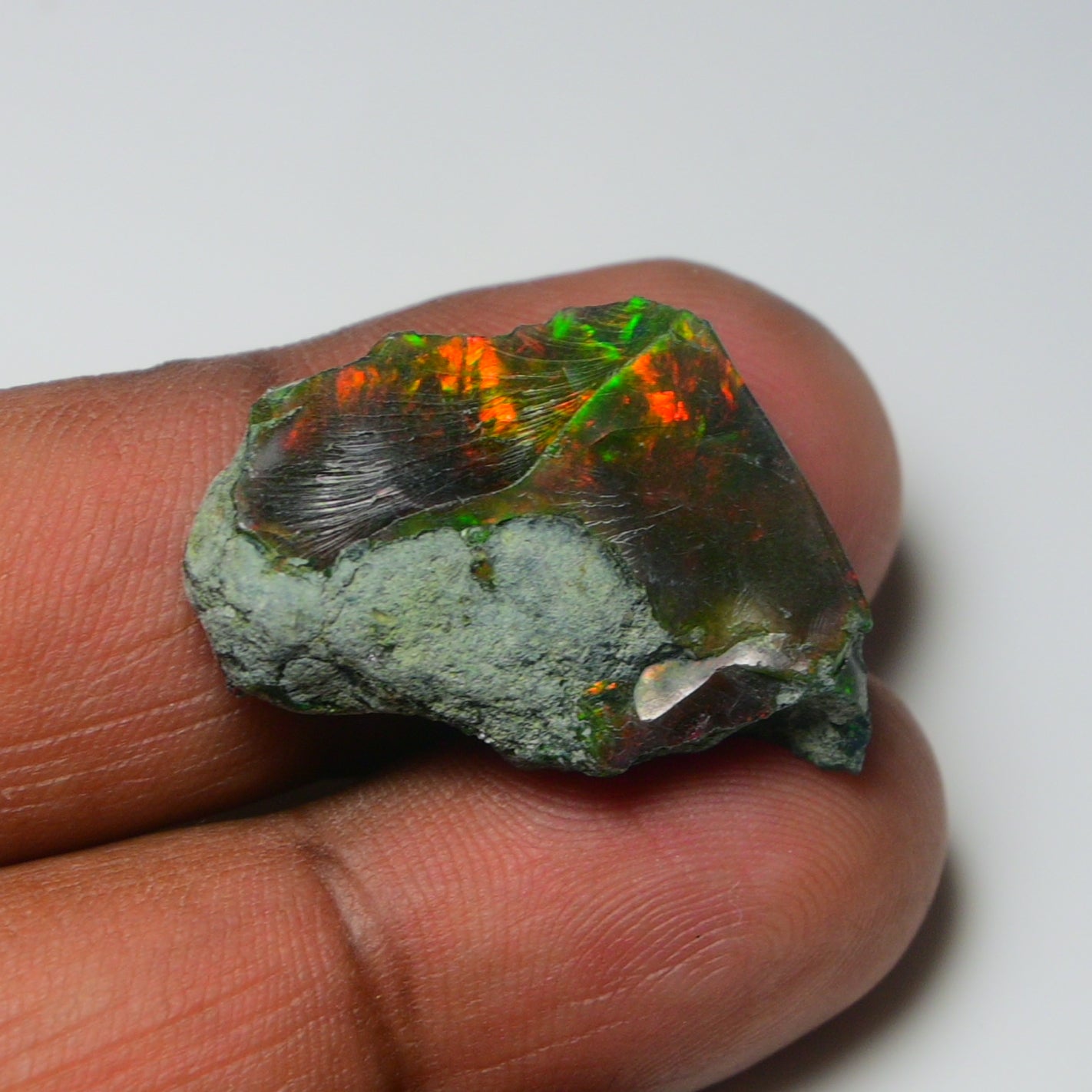 Black Opal 14.15 Carats | Natural Black Ethiopian Opal Rough - Ready for Cutting & Jewelry