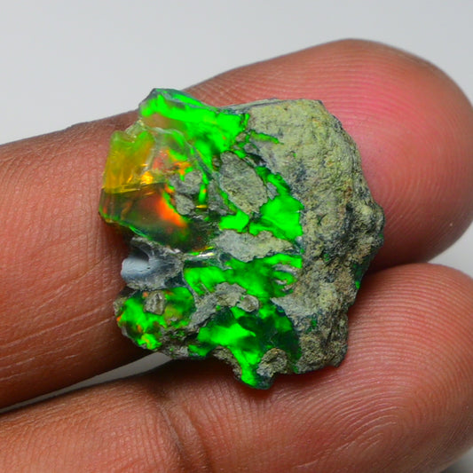Black Opal 11.10 Carats | Natural Black Ethiopian Opal Rough - Ready for Cutting & Jewelry