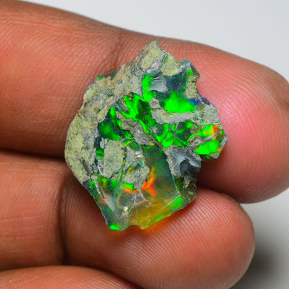 Black Opal 11.10 Carats | Natural Black Ethiopian Opal Rough - Ready for Cutting & Jewelry