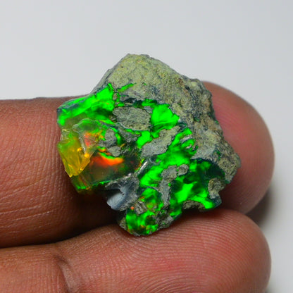 Black Opal 11.10 Carats | Natural Black Ethiopian Opal Rough - Ready for Cutting & Jewelry