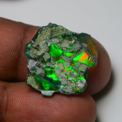 Black Opal 11.10 Carats | Natural Black Ethiopian Opal Rough - Ready for Cutting & Jewelry