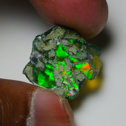 Black Opal 11.10 Carats | Natural Black Ethiopian Opal Rough - Ready for Cutting & Jewelry