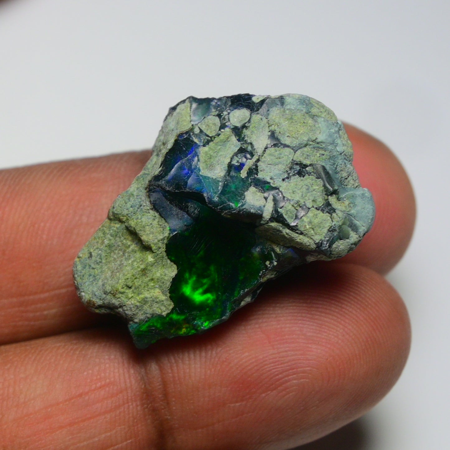 Black Opal 25.45 Carats | Natural Black Ethiopian Opal Rough - Ready for Cutting & Jewelry