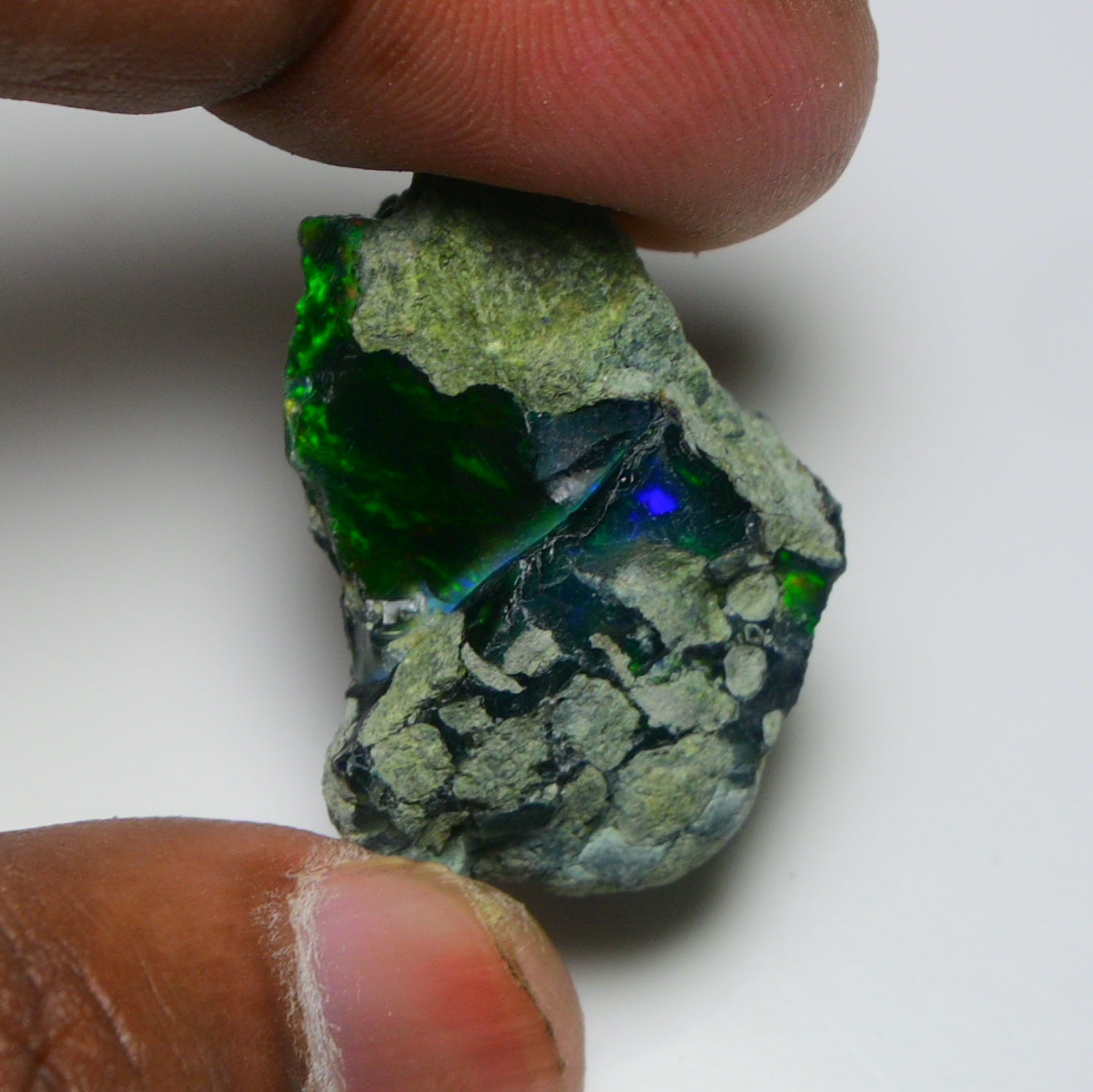 Black Opal 25.45 Carats | Natural Black Ethiopian Opal Rough - Ready for Cutting & Jewelry