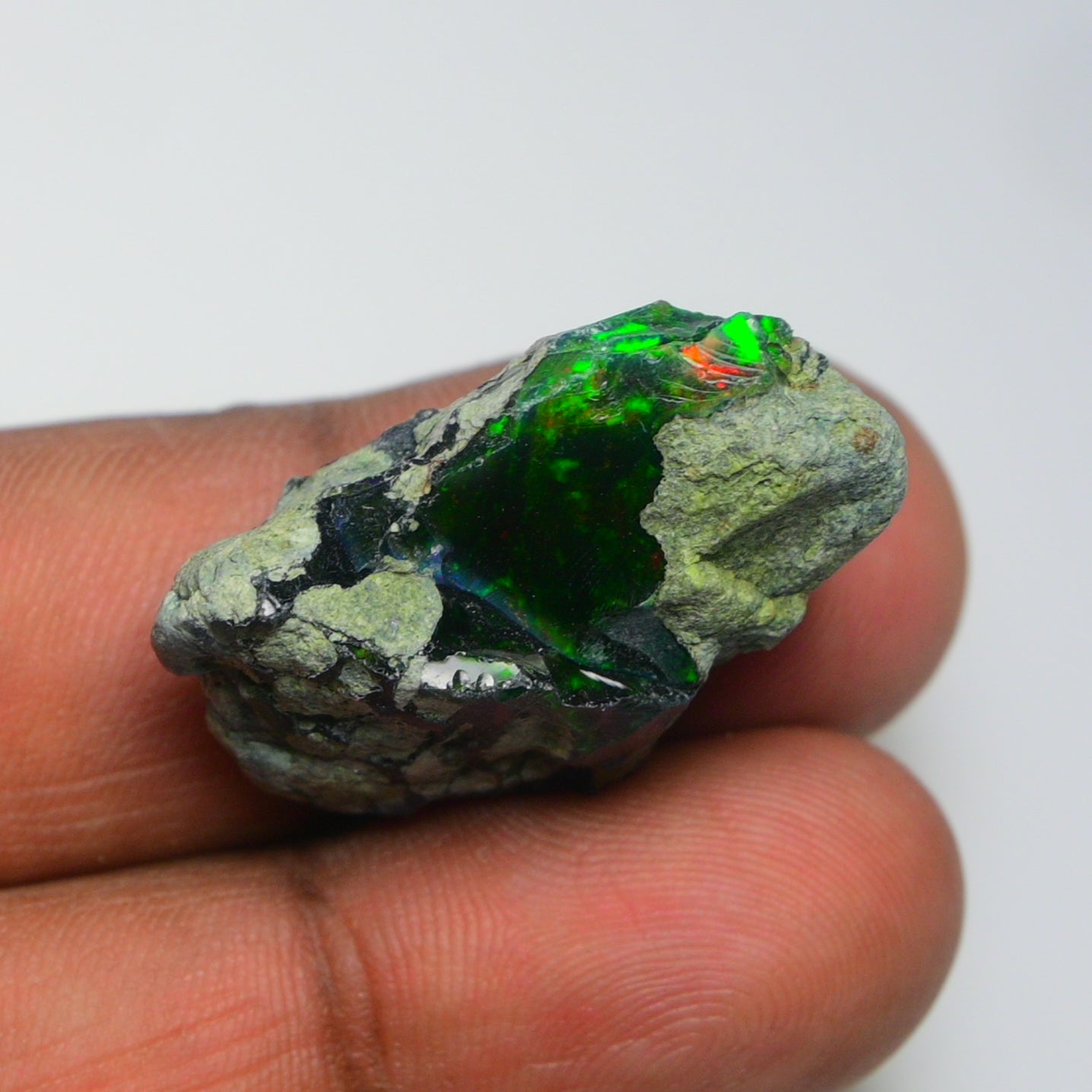 Black Opal 25.45 Carats | Natural Black Ethiopian Opal Rough - Ready for Cutting & Jewelry