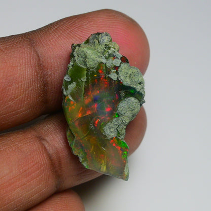Black Opal 13.75 Carats | Natural Black Ethiopian Opal Rough - Ready for Cutting & Jewelry