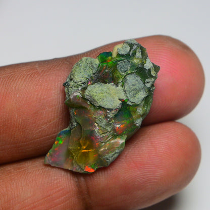 Black Opal 13.75 Carats | Natural Black Ethiopian Opal Rough - Ready for Cutting & Jewelry