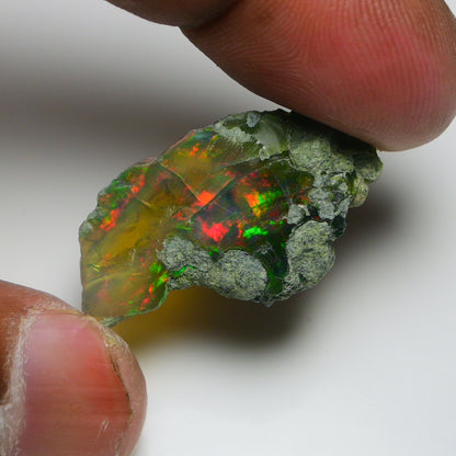 Black Opal 13.75 Carats | Natural Black Ethiopian Opal Rough - Ready for Cutting & Jewelry