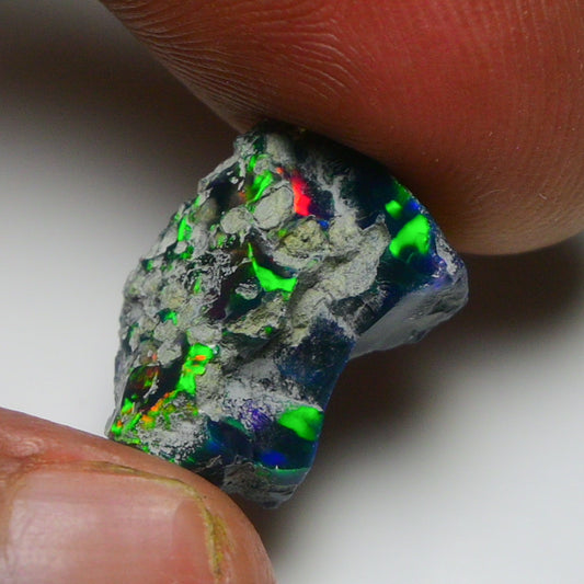 Black Opal 7.90 Carats | Natural Black Ethiopian Opal Rough - Ready for Cutting & Jewelry!