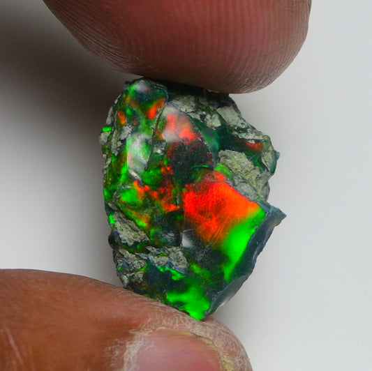 Black Opal 9.60 Carats | Natural Black Ethiopian Opal Rough - Ready for Cutting & Jewelry