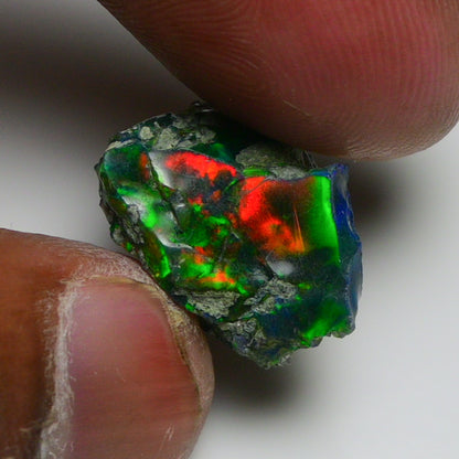 Black Opal 9.60 Carats | Natural Black Ethiopian Opal Rough - Ready for Cutting & Jewelry