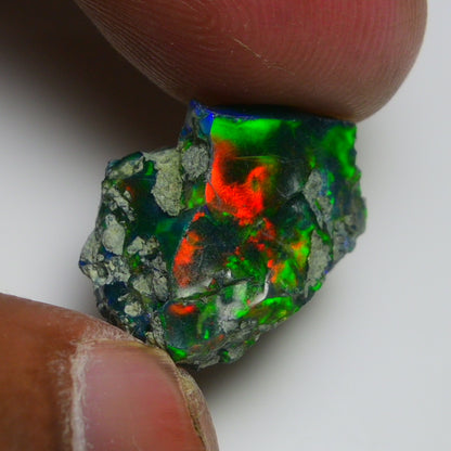 Black Opal 9.60 Carats | Natural Black Ethiopian Opal Rough - Ready for Cutting & Jewelry