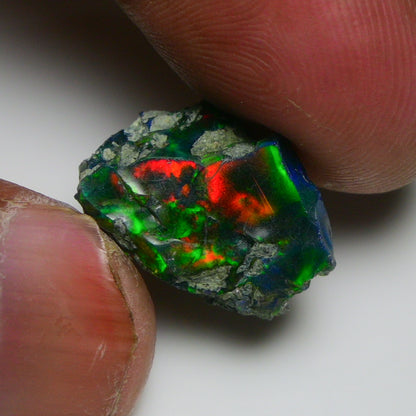 Black Opal 9.60 Carats | Natural Black Ethiopian Opal Rough - Ready for Cutting & Jewelry