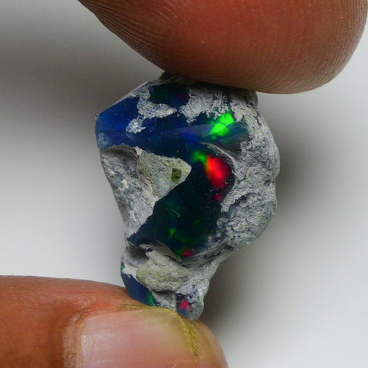 Black Opal 9.20 Carats | Natural Black Ethiopian Opal Rough - Ready for Cutting & Jewelry!