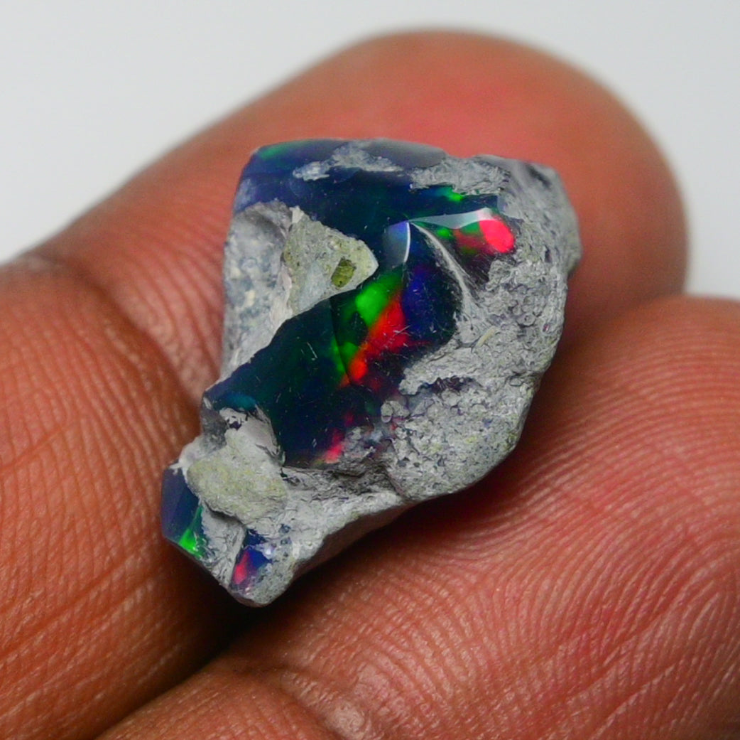 Black Opal 9.20 Carats | Natural Black Ethiopian Opal Rough - Ready for Cutting & Jewelry!