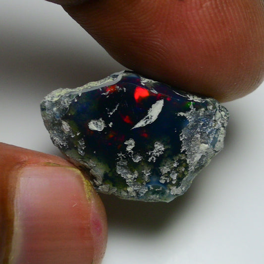 Black Opal 13.65 Carats | Natural Black Ethiopian Opal Rough - Ready for Cutting & Jewelry!