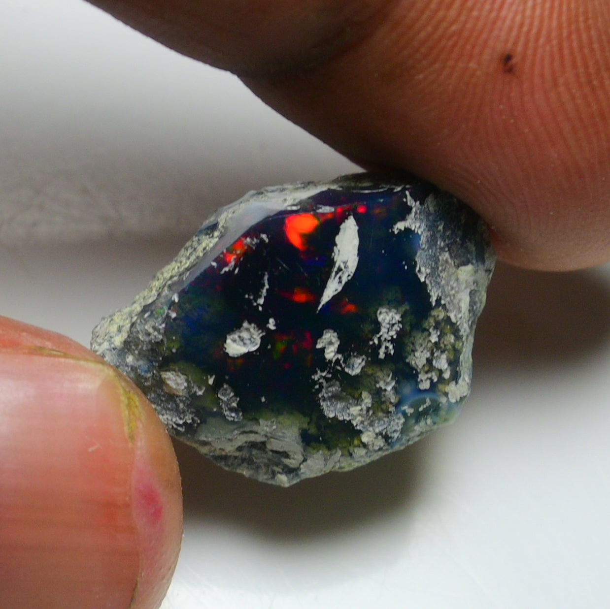 Black Opal 13.65 Carats | Natural Black Ethiopian Opal Rough - Ready for Cutting & Jewelry!