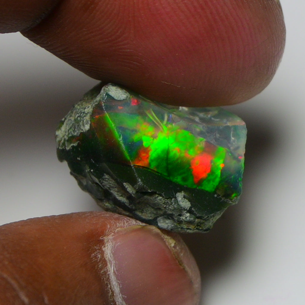 Black Opal  16.55Carats | Natural Black Ethiopian Opal Rough - Ready for Cutting & Jewelry