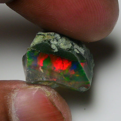 Black Opal  16.55Carats | Natural Black Ethiopian Opal Rough - Ready for Cutting & Jewelry