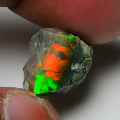 Black Opal  16.55Carats | Natural Black Ethiopian Opal Rough - Ready for Cutting & Jewelry