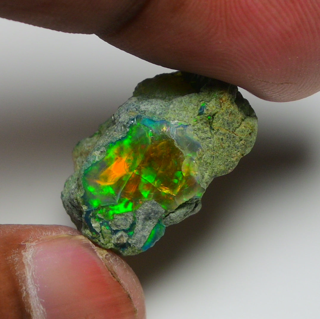 Black Opal  16.35  Carats | Natural Black Ethiopian Opal Rough - Ready for Cutting & Jewelry