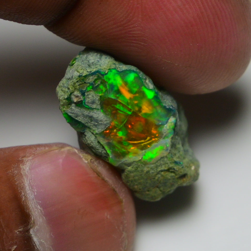Black Opal  16.35  Carats | Natural Black Ethiopian Opal Rough - Ready for Cutting & Jewelry